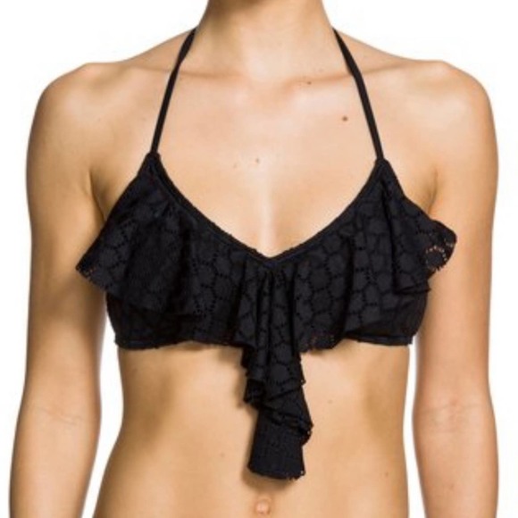 Roxy Women's Coral Moderate Cover Love Seeker Flutter Tri Bikini Swim Top sz S - Picture 2 of 4